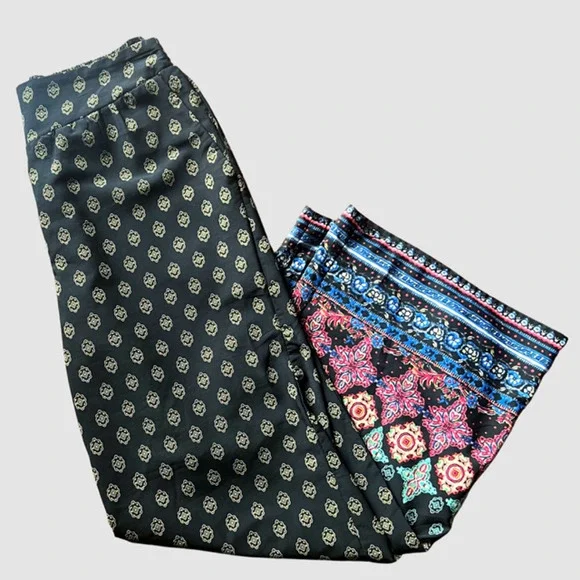 Xhiliaration Allover Geometric Print Wide Leg Pants Black, EUC - Size Medium - Picture 4 of 8